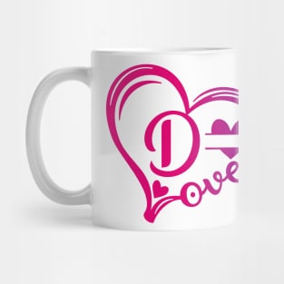 letter d monogram in the shape of love Mug